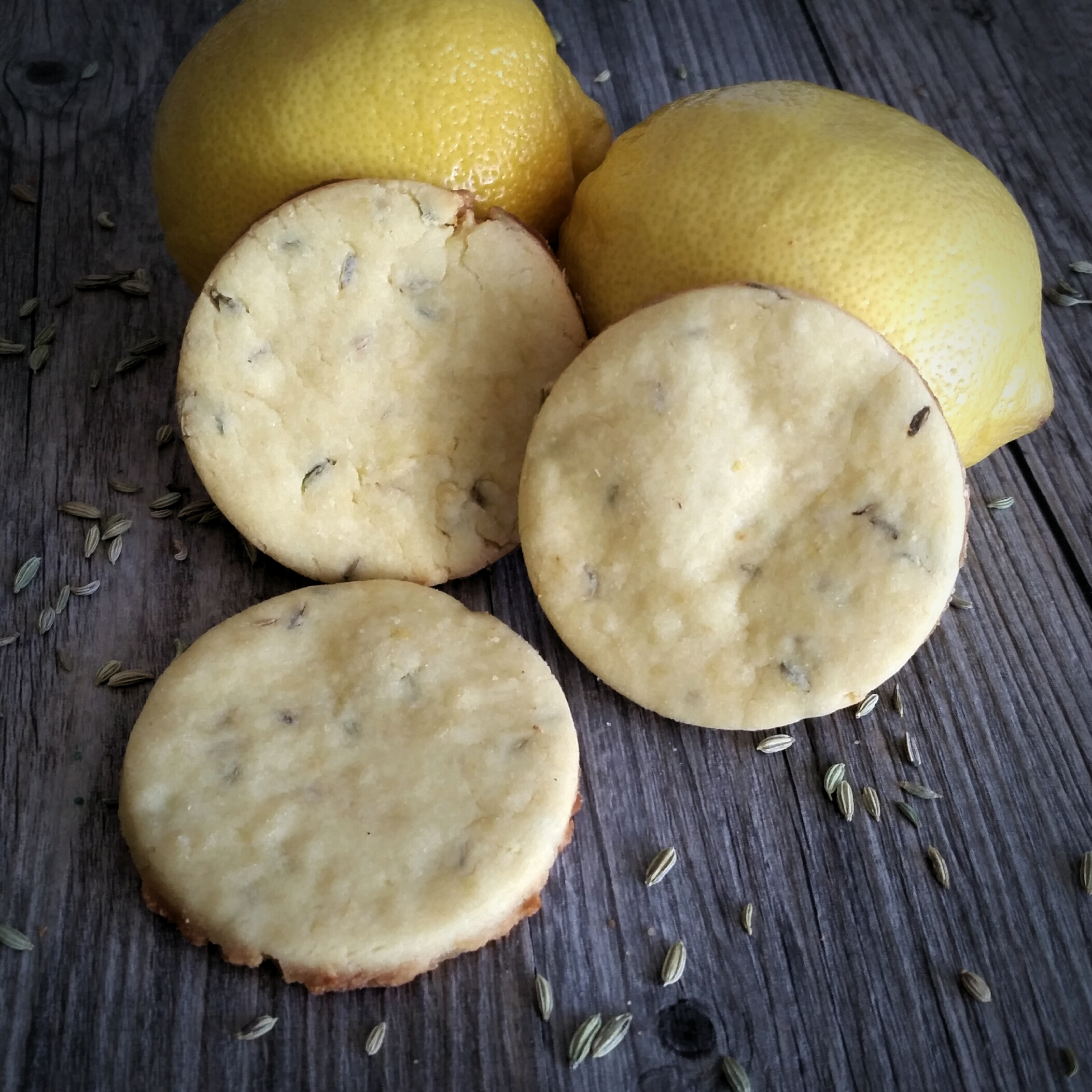 Lemon, Fennel and Olive Oil Shortbread Cookies
